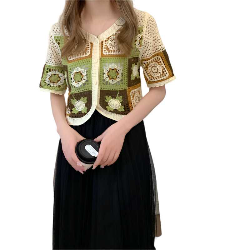  Crochet Knit Top 