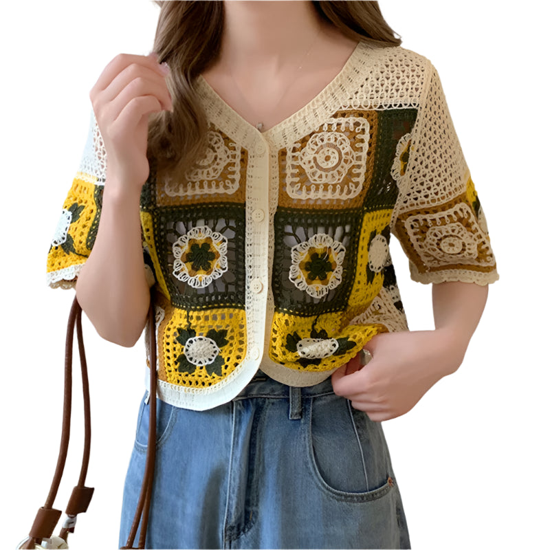  Crochet Knit Top 