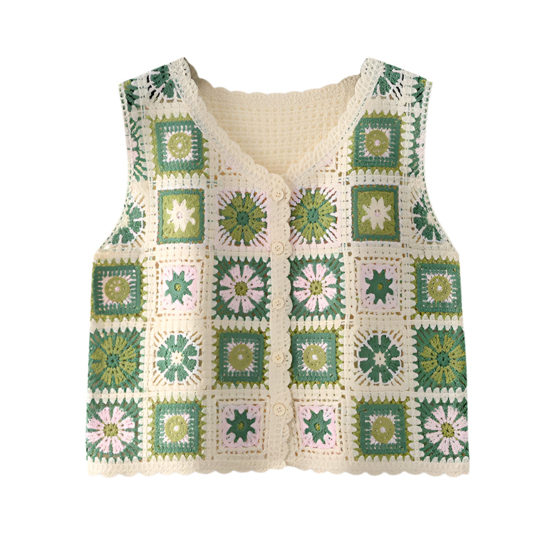 Floral Top Crochet Cardigan